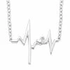 Hot Sale 🛒 Unbranded Sterling Silver Diamond Accent Heartbeat Necklace 🔥