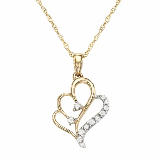Brand new ๐ Unbranded 10k Gold 1/10 Carat T.W. Diamond Heart Pendant ๐