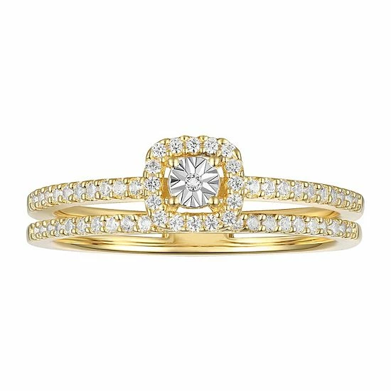 Cheapest 🔔 Unbranded 14k Gold Over Silver 1/4 Carat T.W. Diamond Ring 🛒
