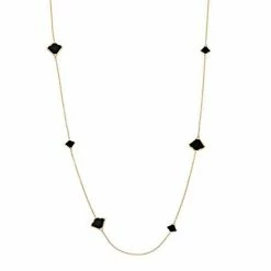 Best deal 🌟 Unbranded Sterling Silver 14K Gold Plated Black Onyx Necklace ⌛