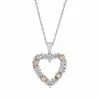 Discount 👏 Unbranded Two Tone 10k Gold 1/2 Carat T.W. Diamond Forever Love Heart Pendant Necklace ⌛