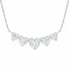 Hot Sale 🤩 Unbranded 10k White Gold 1/3 Carat T.W. Diamond Hearts Necklace 👏