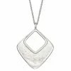 Coupon 👏 Unbranded Sterling Silver 🔨 Hammered Diamond-Shaped Pendant Necklace ⌛