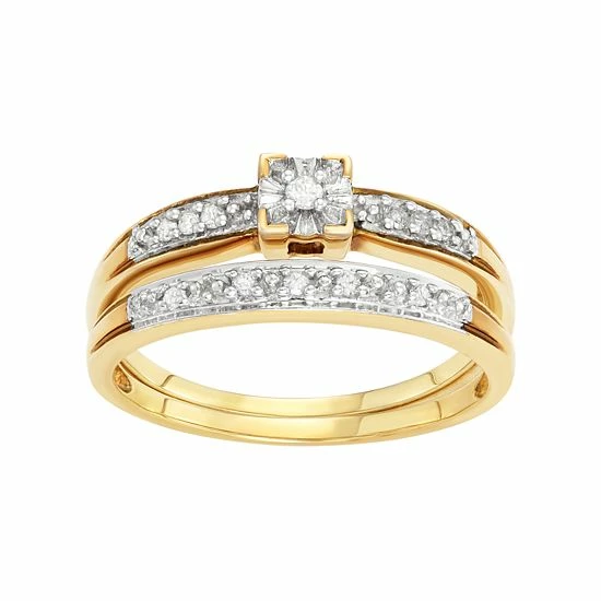 Flash Sale ✨ Unbranded Sterling Silver 1/10 Carat T.W. Diamond Engagement Ring Set Rhodium Plated 👏 - Image 3