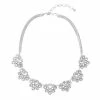 Best Pirce 🧨 Unbranded Simulated Crystal Frontal Statement Necklace Silver Tone ✨