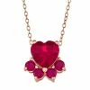 Cheapest 🌟 Unbranded 14k Rose Gold Over Silver Lab-Created Ruby Paw Pendant Necklace 🤩