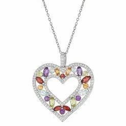 Best reviews of 🧨 Unbranded Sterling Silver Lab-Created White Sapphire Heart Pendant Necklace 😀