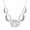 Outlet ⭐ Unbranded Sterling Silver 👩 Mother-of-Pearl Disc Necklace ✨