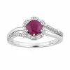 New 🧨 Unbranded 10k White Gold Ruby & 1/5 Carat T.W. Diamond Ring 🌟