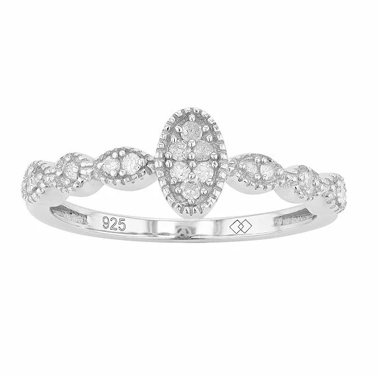 Hot Sale 👍 Unbranded Sterling Silver 1/6 Carat T.W. Diamond Scalloped Ring 😍