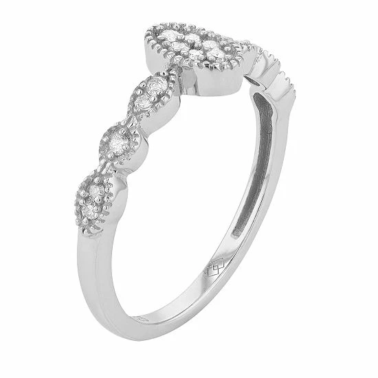 Hot Sale 👍 Unbranded Sterling Silver 1/6 Carat T.W. Diamond Scalloped Ring 😍 - Image 2