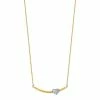 Cheap 👏 Unbranded Two Tone 14k Gold Polished Cubic Zirconia Heart Bar Necklace ⌛