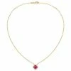 Cheap 🥰 Unbranded 14k Gold Over Silver Lab-Created Ruby & White Sapphire Pendant Necklace 💯