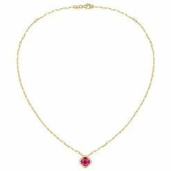 Cheap 🥰 Unbranded 14k Gold Over Silver Lab-Created Ruby & White Sapphire Pendant Necklace 💯