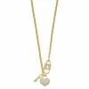 Discount 🧨 Unbranded 14k Gold Over Silver Cubic Zirconia Heart, Key, & Padlock Charm Necklace ⭐