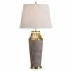 Cheapest ❤️ Unbranded Gray Ceramic Column With Slotted Brass Top Table Lamp 🧨