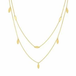 Wholesale 😍 Unbranded 14k Gold Double Strand Marquise Station Choker Necklace ❤️