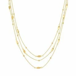 Wholesale 🎉 Unbranded 14k Gold Triple Strand Twist Chain Station Necklace 🎉