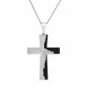 Budget 🎉 Unbranded Stainless Steel Two Tone "The Lord's Prayer" Cross Pendant Necklace - Men 🤩