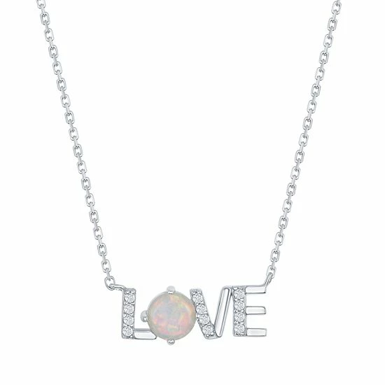 Best deal 🛒 Unbranded Sterling Silver White Opal Love Necklace 🔥