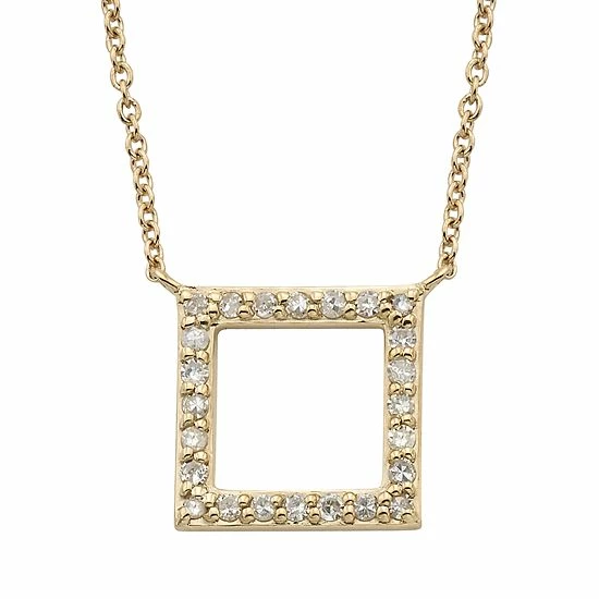 Best deal ๐ Unbranded 10k Rose Gold 1/6 Ct. T.W. Diamond Square Pendant ๐