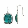 Outlet 🤩 Unbranded Sterling Silver Enhanced Turquoise Cabochon Rectangular Earrings 💯