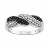 Coupon 👏 Unbranded 10k White Gold 1/4 Carat T.W. Black & White Diamond Twist Ring 😍