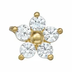 Flash Sale 😉 Unbranded 14k Gold Cubic Zirconia Flower Belly Stud ⭐