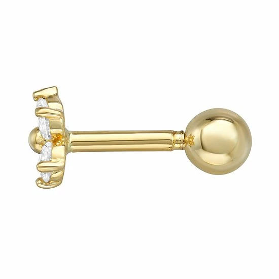 Flash Sale 😉 Unbranded 14k Gold Cubic Zirconia Flower Belly Stud ⭐ - Image 2