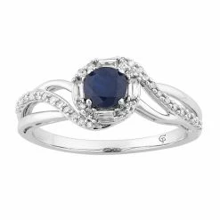 Top 10 🧨 Unbranded 10k White Gold Sapphire & 1/4 Carat T.W. Diamond Swirl Ring 🎁