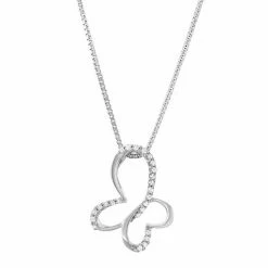 Outlet 😉 Unbranded Sterling Silver Diamond Accent Butterfly Pendant Necklace 🔥