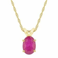 Discount 🎉 Celebration Gems 14k Gold Oval Ruby Pendant Necklace 🛒