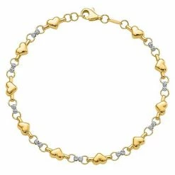 Brand new 🔔 Unbranded Two Tone 14k Gold Polished Heart Bracelet ⌛
