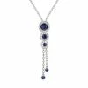Outlet 😉 Unbranded Sterling Silver Lab-Created Blue & White Sapphire Drop Necklace 🔔
