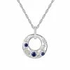 Top 10 ⭐ Unbranded Sterling Sliver Lab-Created Blue & White Sapphire Pendant Necklace 😀
