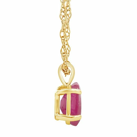 Discount 🎉 Celebration Gems 14k Gold Oval Ruby Pendant Necklace 🛒 - Image 2