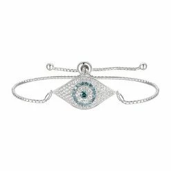 Best Pirce 💯 Unbranded Sterling Silver Cubic Zirconia Evil Eye Bracelet 🧨