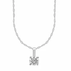 Brand new 🧨 Unbranded 14k White Gold 1/2 Carat T.W. Round Cut GSI Certified Diamond Solitaire Pendant Necklace 😉