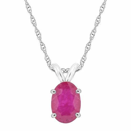 Discount 🎉 Celebration Gems 14k Gold Oval Ruby Pendant Necklace 🛒 - Image 4