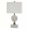 Coupon 😉 Unbranded Marble Disc & Brass Accent Table Lamp On Marble Base 🎉