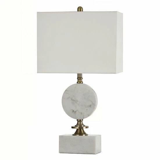 Coupon ๐ Unbranded Marble Disc & Brass Accent Table Lamp On Marble Base ๐