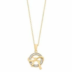 Best reviews of 💯 Unbranded 14k Gold Over Silver 1/10 Carat T.W. Diamond Circle Ribbon Pendant Necklace 🧨