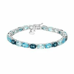 Buy 🧨 Unbranded Sterling Silver Blue Topaz Bracelet 🥰