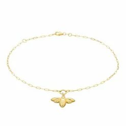 Wholesale ✨ Unbranded 14k Gold Bee Paperclip Chain Anklet 🥰