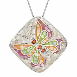 Best reviews of 🤩 Unbranded Sterling Silver 👩 Mother-of-Pearl Mosaic Butterfly Pendant Necklace 👍