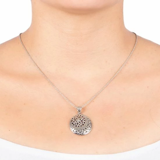 Cheap 🤩 Unbranded Sterling Silver Oxidized Round Filigree Pendant Necklace 👍 - Image 2