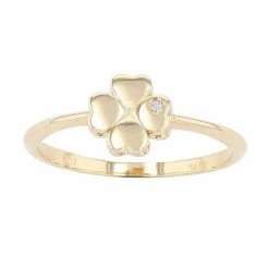 Best deal ⭐ Unbranded 14k Gold Diamond Accent Clover Ring 😍