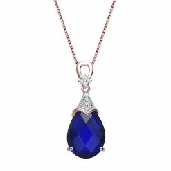 Best Pirce 🛒 Unbranded Rose Gold Tone Sterling Silver Cubic Zirconia Teardrop Pendant Necklace 🔔