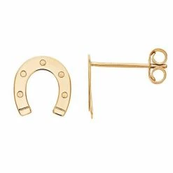 Best Pirce ✔️ Unbranded 14k Gold Horseshoe Stud Earrings 🛒