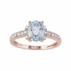 Best deal 🌟 Unbranded Sterling Silver Aquamarine & Diamond Accent Ring ⌛